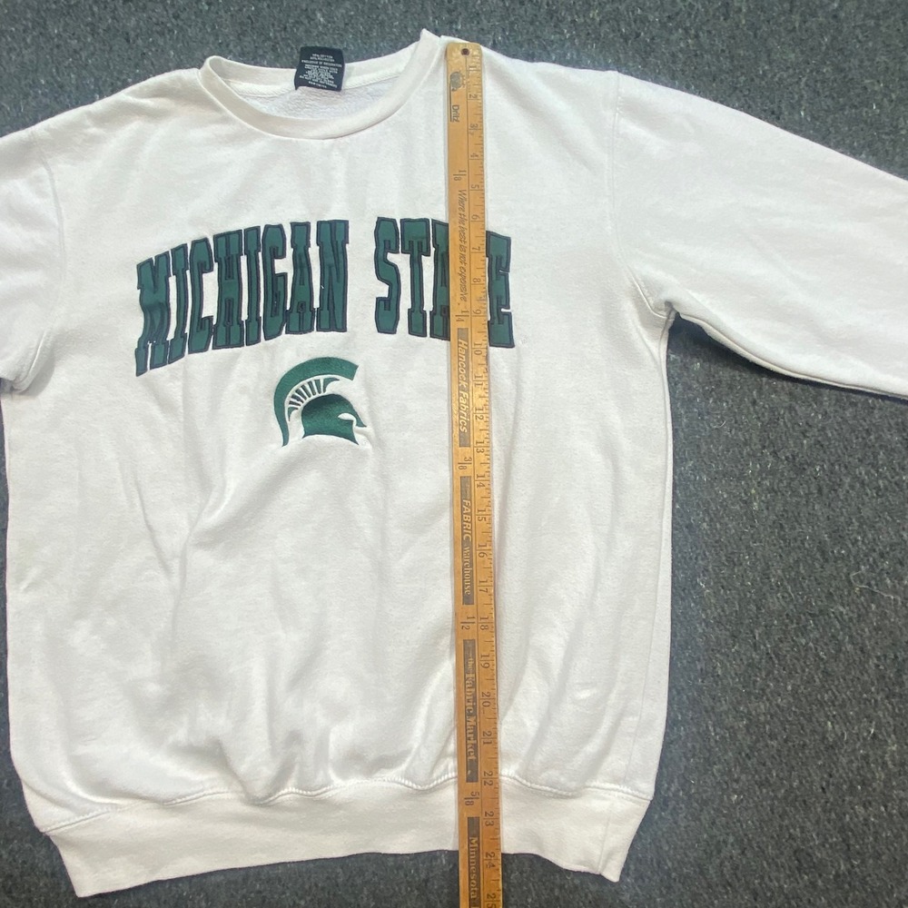 Colosseum Michigan State Sweatshirt S Mens White Crewneck Spartan Logo Graphic - Picture 6 of 8